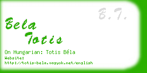 bela totis business card