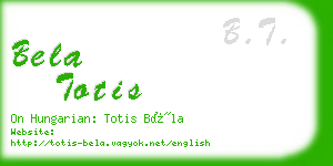 bela totis business card